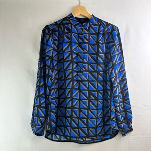 🔷 Multicolored Henley Shirt with Mandarin Collar & Black Buttons 🔷